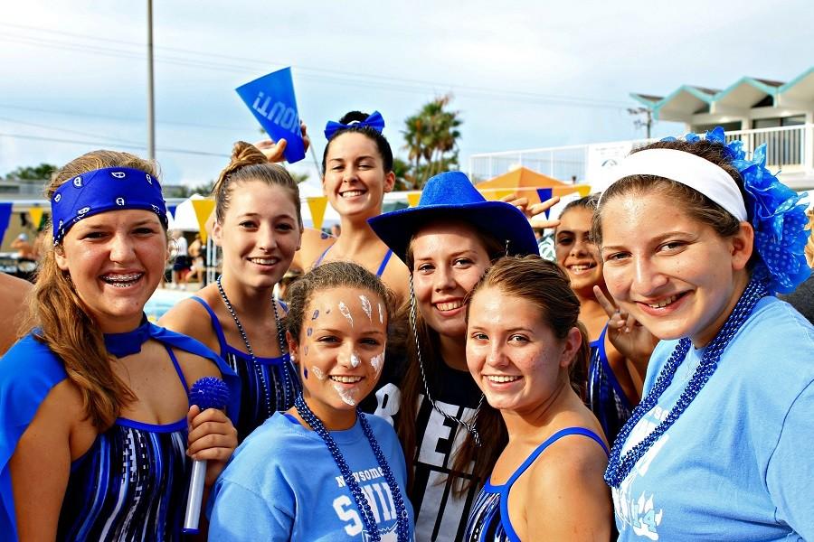 Varsity Swim Team stocks up on blue gear for the biggest meet of the season, City Relays. Newsome competed, as well as 10+ other high schools this morning September 12. 